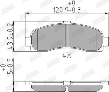 Jurid 572257J - Тормозные колодки, дисковые, комплект autospares.lv