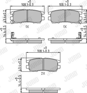 Jurid 572200J - Тормозные колодки, дисковые, комплект autospares.lv