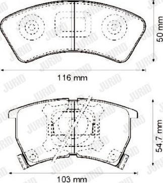 Jurid 572239J - Тормозные колодки, дисковые, комплект autospares.lv