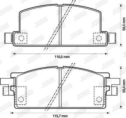 Jurid 572225J - Тормозные колодки, дисковые, комплект autospares.lv