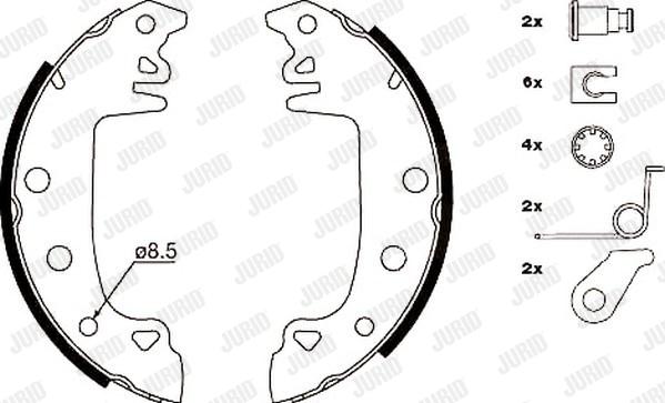 Jurid 362303J - Комплект тормозных колодок, барабанные autospares.lv