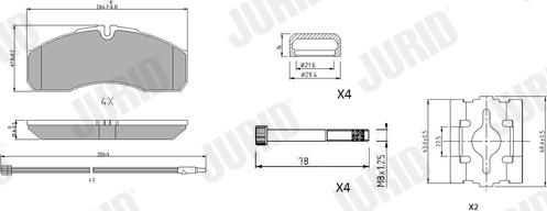 Jurid 2916009560 - Тормозные колодки, дисковые, комплект autospares.lv