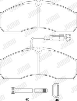 Jurid 2916009562 - Тормозные колодки, дисковые, комплект autospares.lv