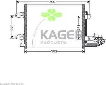 Kager 945407 - Конденсатор кондиционера autospares.lv