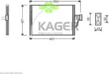 Kager 945049 - Конденсатор кондиционера autospares.lv