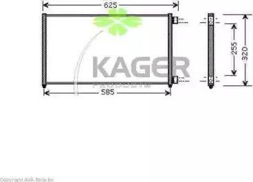 Kager 945155 - Конденсатор кондиционера autospares.lv