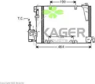 Kager 945259 - Конденсатор кондиционера autospares.lv