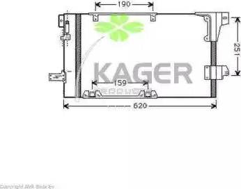 Kager 945260 - Конденсатор кондиционера autospares.lv