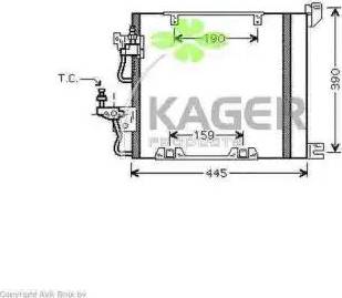 Kager 945274 - Конденсатор кондиционера autospares.lv