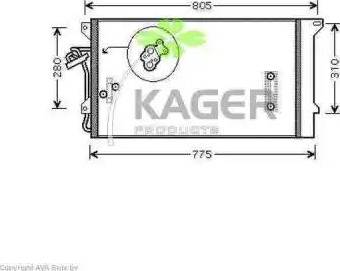 Kager 946326 - Конденсатор кондиционера autospares.lv