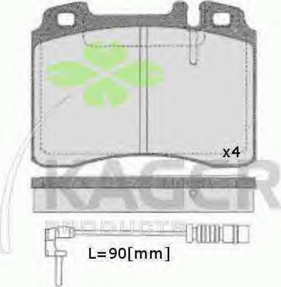 Kager 350408 - Тормозные колодки, дисковые, комплект autospares.lv