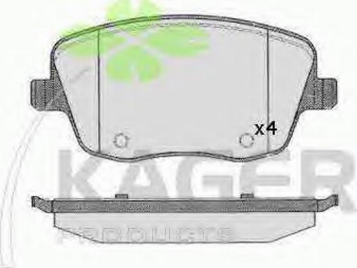 Kager 350560 - Тормозные колодки, дисковые, комплект autospares.lv