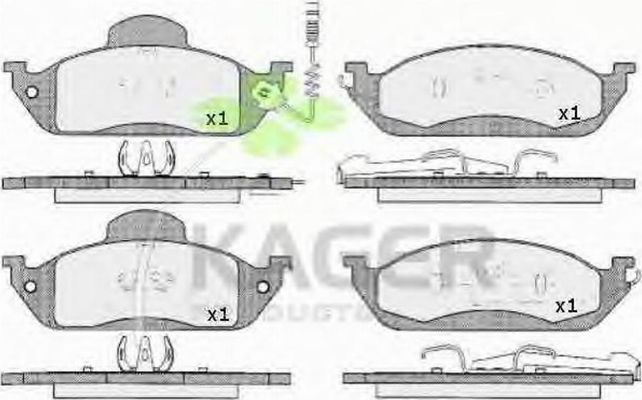 Kager 35-0568 - Тормозные колодки, дисковые, комплект autospares.lv