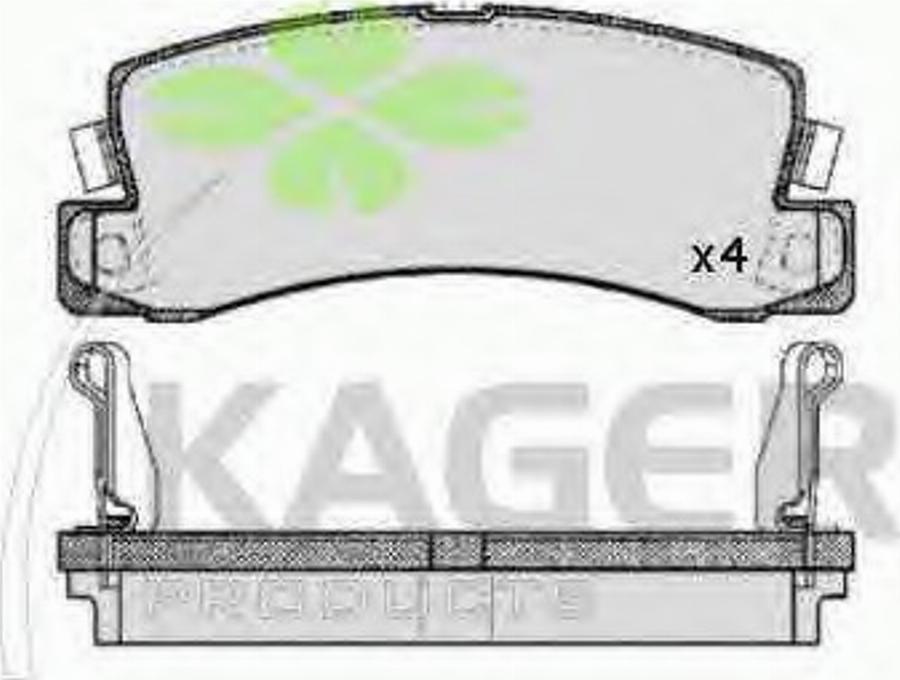 Kager 35-0655 - Тормозные колодки, дисковые, комплект autospares.lv