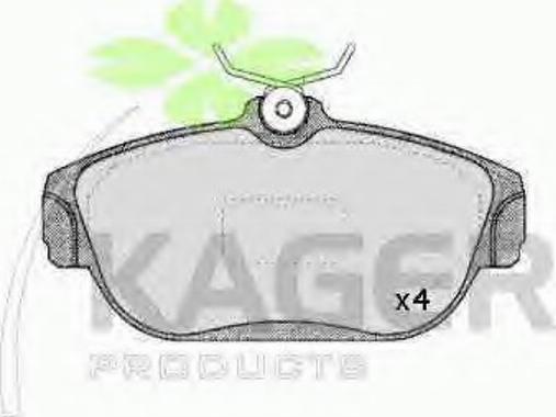 Kager 35-0674 - Тормозные колодки, дисковые, комплект autospares.lv