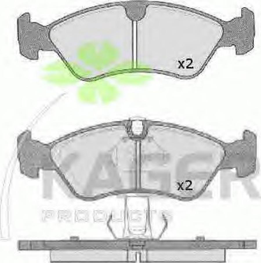 Kager 35-0047 - Тормозные колодки, дисковые, комплект autospares.lv