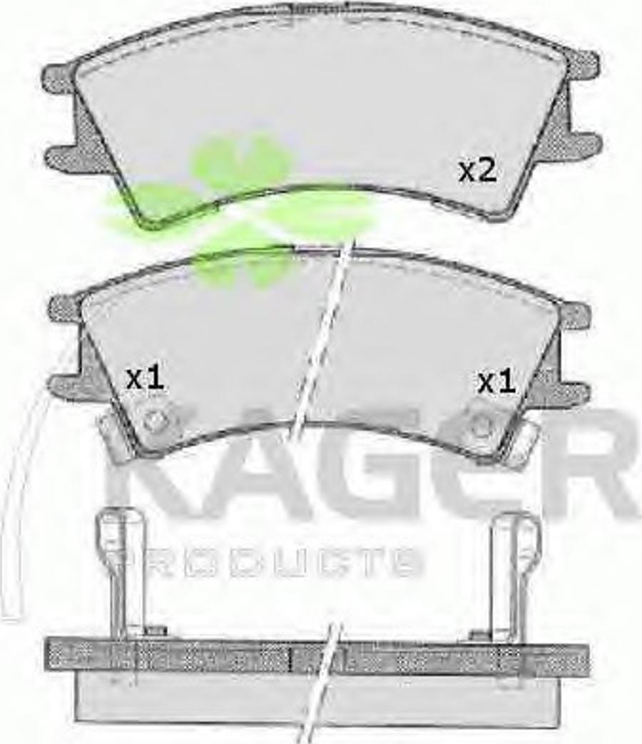 Kager 35-0065 - Тормозные колодки, дисковые, комплект autospares.lv