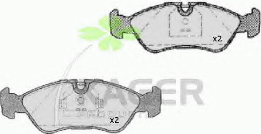 Kager 350020 - Тормозные колодки, дисковые, комплект autospares.lv