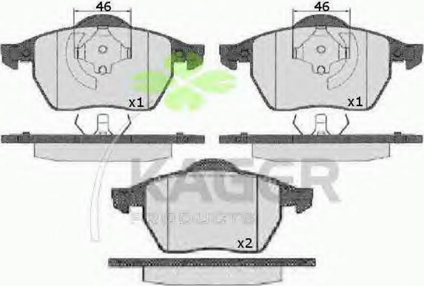 Kager 35-0116 - Тормозные колодки, дисковые, комплект autospares.lv