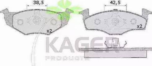 Kager 35-0184 - Тормозные колодки, дисковые, комплект autospares.lv