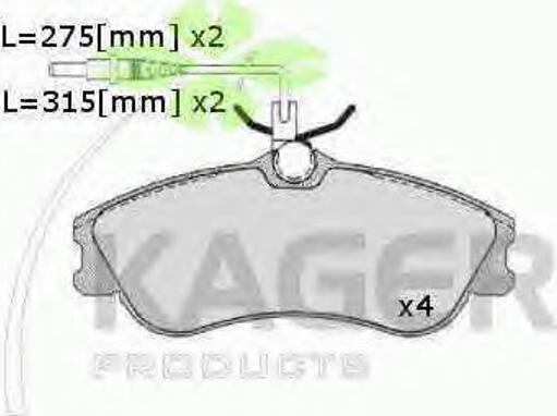 Kager 35-0135 - Тормозные колодки, дисковые, комплект autospares.lv