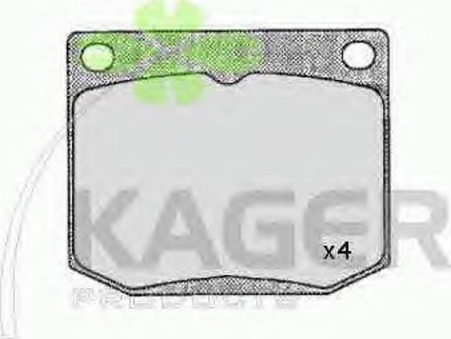 Kager 35-0352 - Тормозные колодки, дисковые, комплект autospares.lv