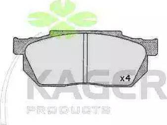 Kager 350251 - Тормозные колодки, дисковые, комплект autospares.lv