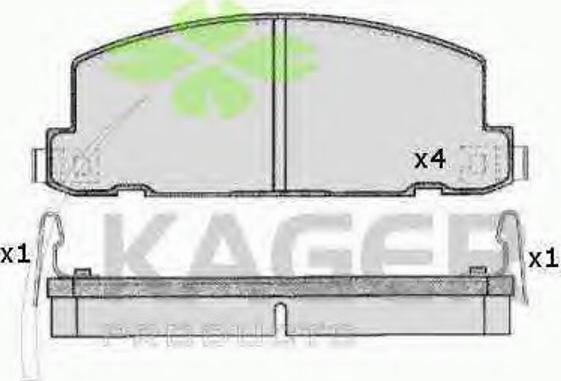 Kager 35-0219 - Тормозные колодки, дисковые, комплект autospares.lv