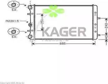 Kager 31-0996 - Радиатор, охлаждение двигателя autospares.lv