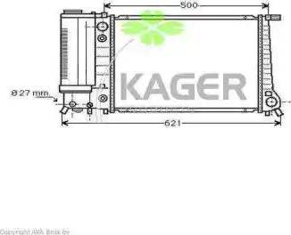 Kager 31-0121 - Радиатор, охлаждение двигателя autospares.lv