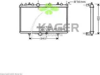 Kager 311453 - Радиатор, охлаждение двигателя autospares.lv