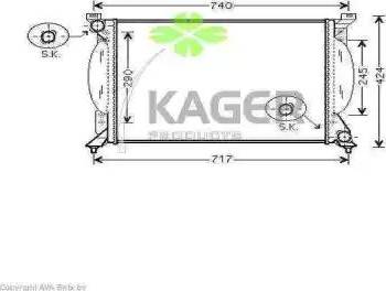 Kager 311631 - Радиатор, охлаждение двигателя autospares.lv