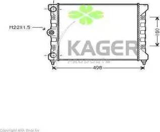 Kager 31-1169 - Радиатор, охлаждение двигателя autospares.lv