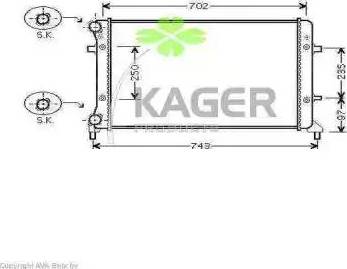 Kager 31-1225 - Радиатор, охлаждение двигателя autospares.lv