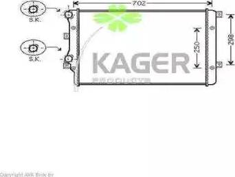 Kager 31-1227 - Радиатор, охлаждение двигателя autospares.lv