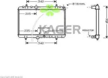 Kager 313614 - Радиатор, охлаждение двигателя autospares.lv