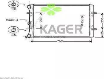 Kager 31-2578 - Радиатор, охлаждение двигателя autospares.lv