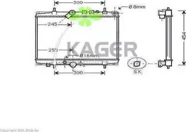 Kager 31-2808 - Радиатор, охлаждение двигателя autospares.lv