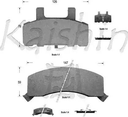 Kaishin D9985 - Тормозные колодки, дисковые, комплект autospares.lv