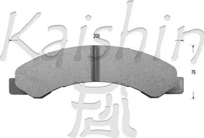 Kaishin D4052 - Тормозные колодки, дисковые, комплект autospares.lv