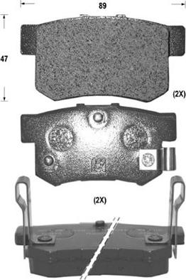 Kaishin D5056 - Тормозные колодки, дисковые, комплект autospares.lv