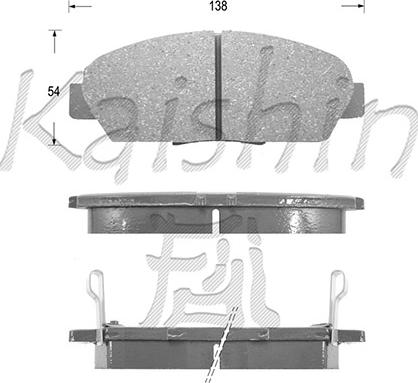 Kaishin D5077 - Тормозные колодки, дисковые, комплект autospares.lv