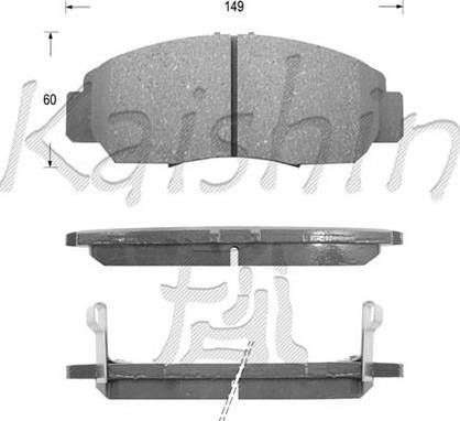 Kaishin D5113 - Тормозные колодки, дисковые, комплект autospares.lv