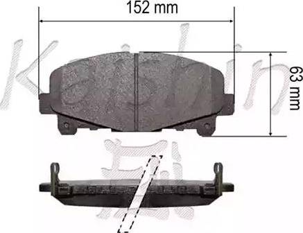 Kaishin D5171 - Тормозные колодки, дисковые, комплект autospares.lv