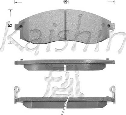 Kaishin D6110 - Тормозные колодки, дисковые, комплект autospares.lv