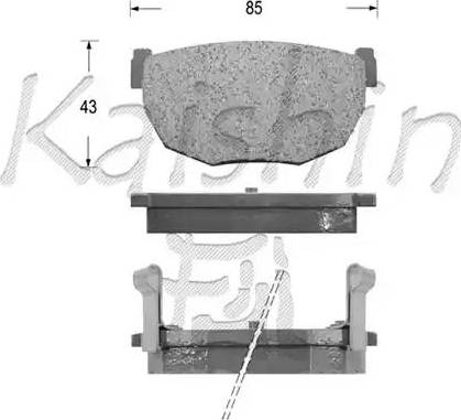 Kaishin D1099 - Тормозные колодки, дисковые, комплект autospares.lv