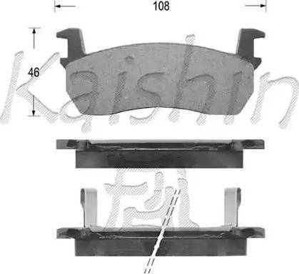 Kaishin D1055 - Тормозные колодки, дисковые, комплект autospares.lv