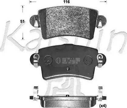 Kaishin D10090 - Тормозные колодки, дисковые, комплект autospares.lv