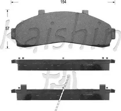 Kaishin D10041 - Тормозные колодки, дисковые, комплект autospares.lv