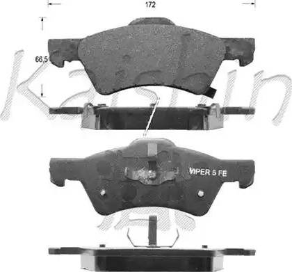 Kaishin D10042 - Тормозные колодки, дисковые, комплект autospares.lv